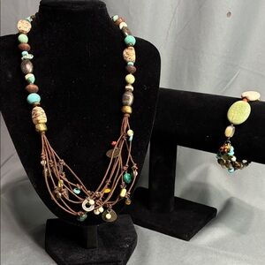 Silpada Bohemian Multi-Strand Necklace and Bracelet Set